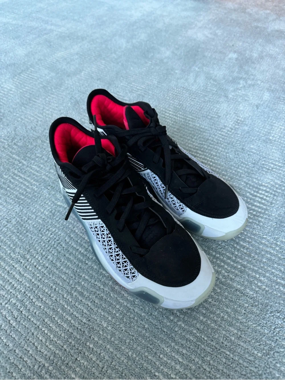 Jordan Men's Black White with Pink Liner Athletic Shoes
